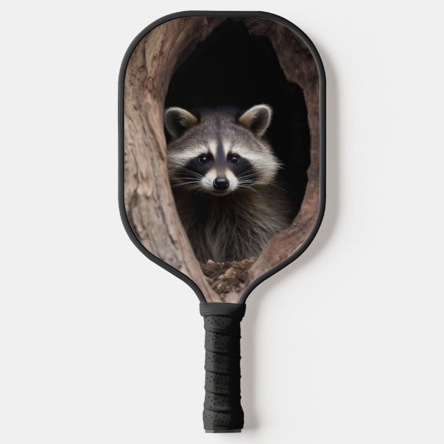 Racoon in Tree Cave  Pickleball Paddle (Front)