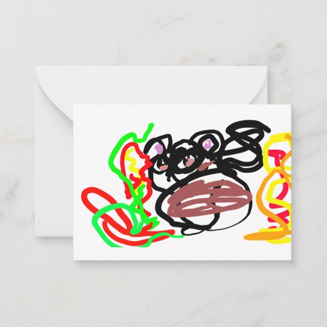Racoon  ink Autumn  Card (Front)