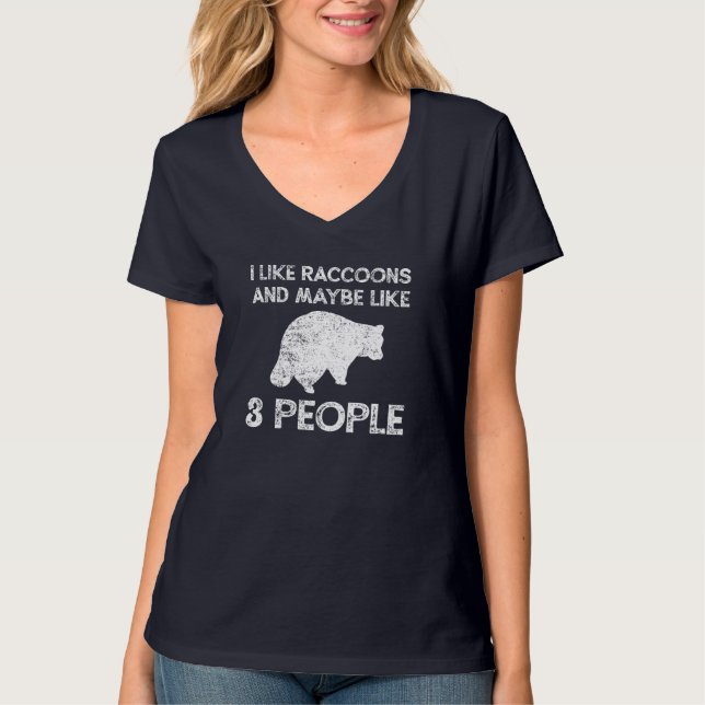 Racoon Introvert Sarcastic Funny Vintage T-Shirt (Front)