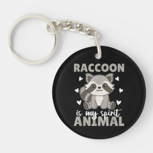 Racoon Is My Spirit Animal Cute Racoon Key Ring