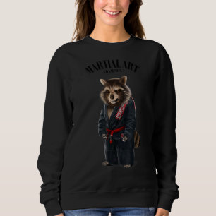 Racoon Judo Karate Master In Black Judogi 1 Sweatshirt