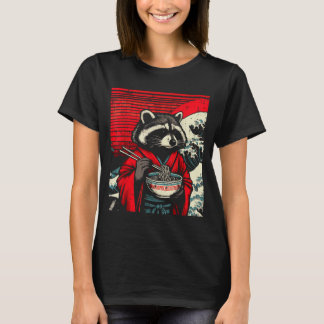Racoon Kimono Eating Ramen Japanese Food Art Men  T-Shirt