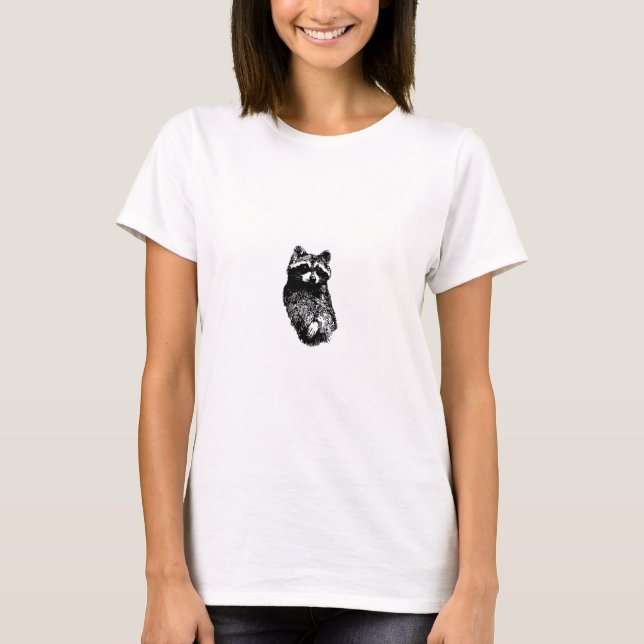 Racoon Line Art Logo T-Shirt (Front)