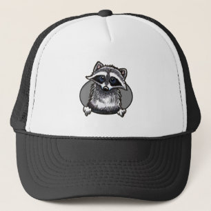 Racoon Line Art Trucker Hat