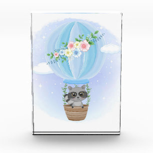 Racoon Lover Cute Racoon With Flower Photo Block