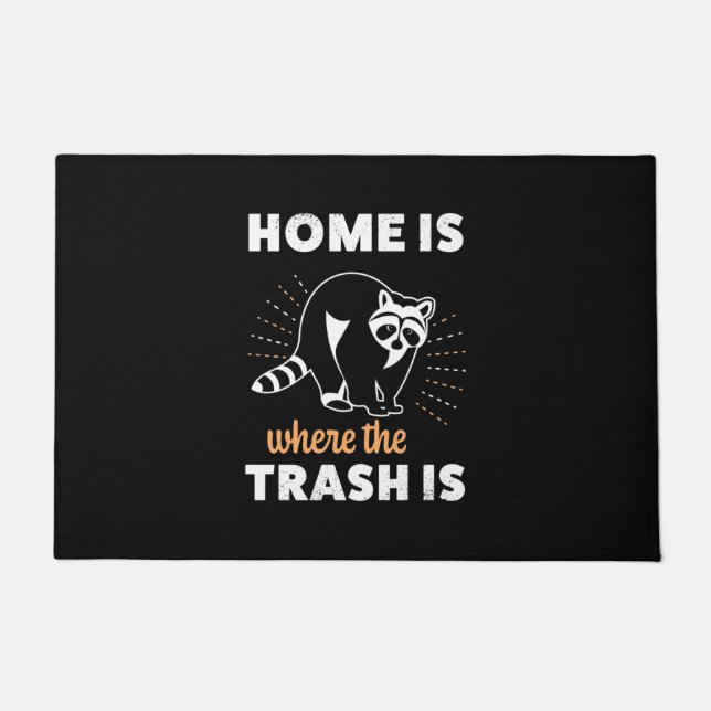Racoon Lover Home Is Where The Trash Is Doormat (Front)
