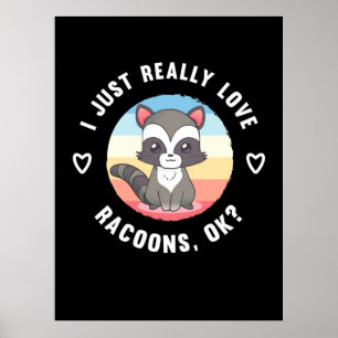 Racoon Lover I Just Really Love Raccoons Poster