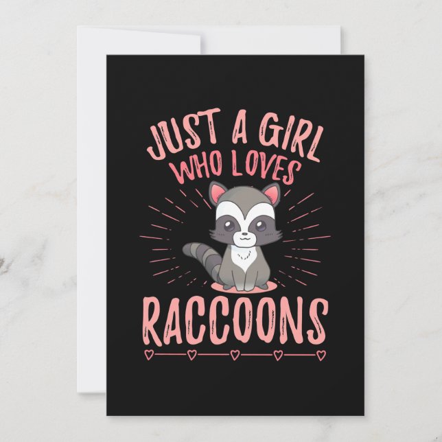 Racoon Lover Just A Girl Who Loves Racoon Invitation (Front)