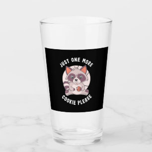 Racoon Lover Just One More Cookie Please Glass