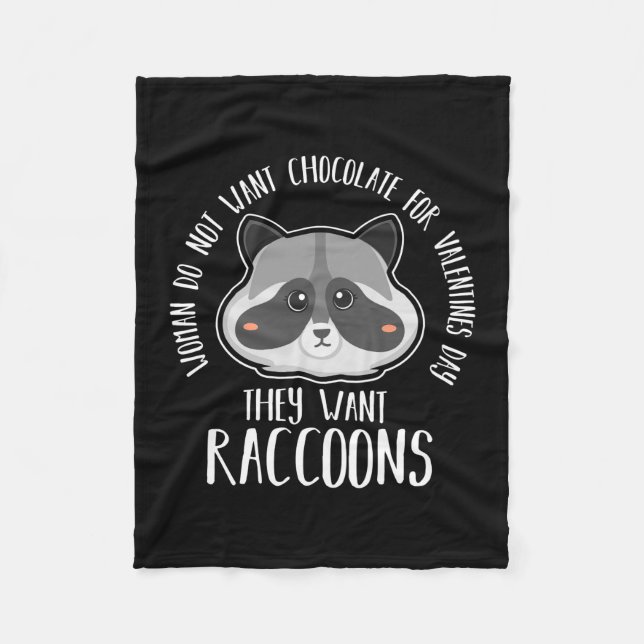 Racoon Lover Racoon For Valentines Day Fleece Blanket (Front)