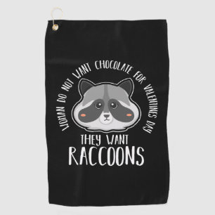 Racoon Lover Racoon For Valentines Day Golf Towel
