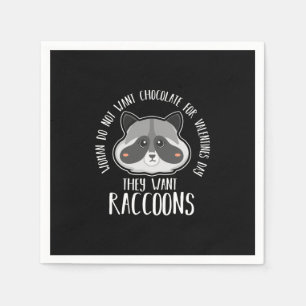 Racoon Lover Racoon For Valentines Day Napkin
