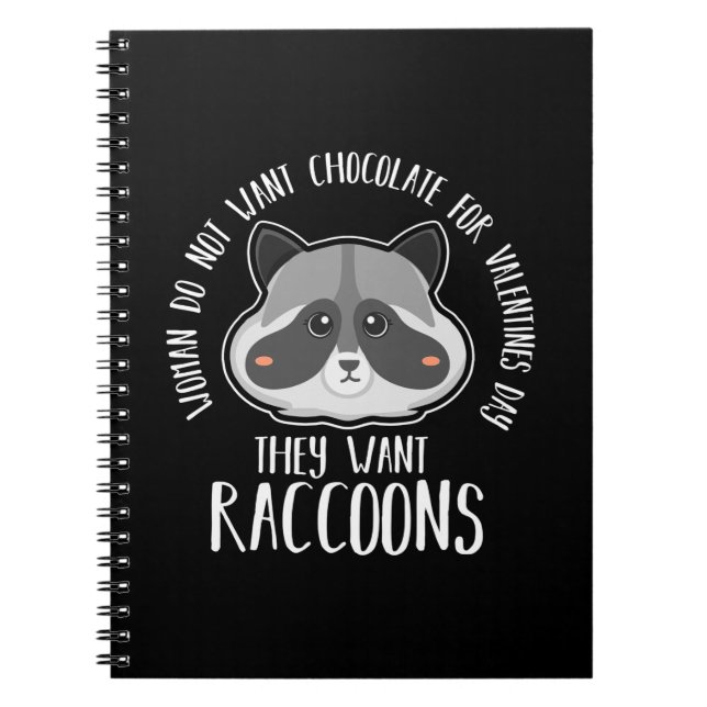 Racoon Lover Racoon For Valentines Day Notebook (Front)