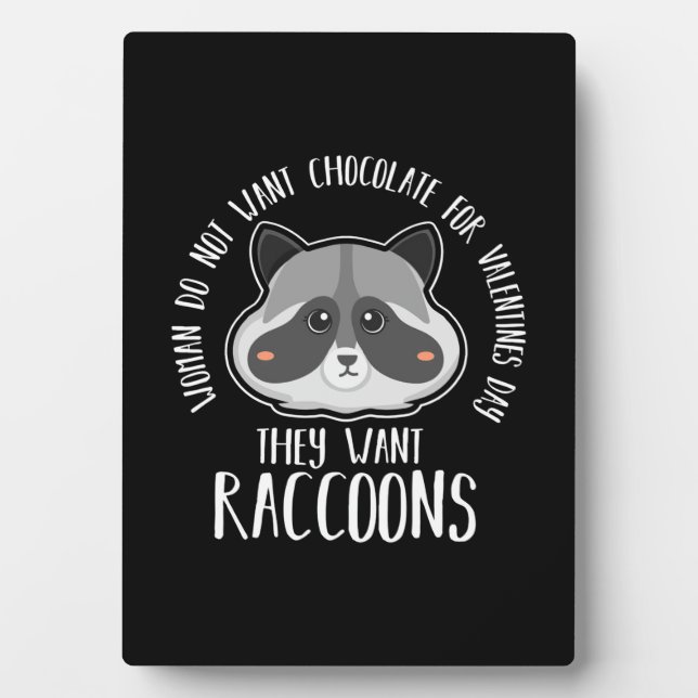 Racoon Lover Racoon For Valentines Day Plaque (Front)