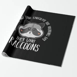 Racoon Lover Racoon For Valentines Day Wrapping Paper