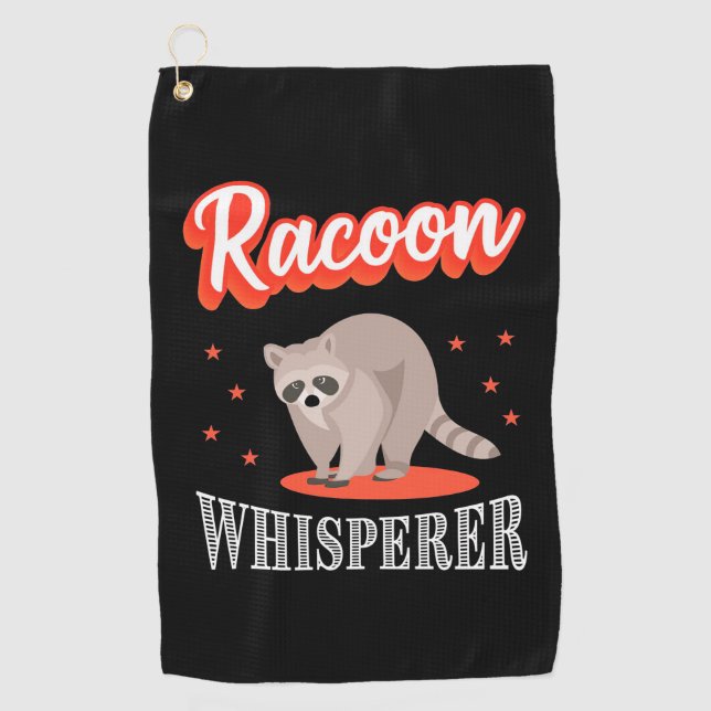 Racoon Lover Racoon Whisperer Golf Towel (Front)