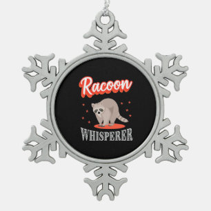 Racoon Lover Racoon Whisperer Snowflake Pewter Christmas Ornament