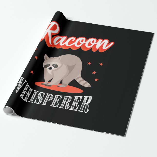 Racoon Lover Racoon Whisperer Wrapping Paper (Unrolled)