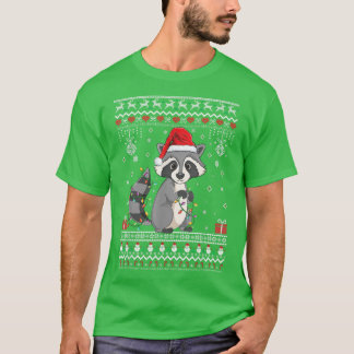 Racoon Lovers design Xmas Lights Cute Racoon Chri T-Shirt