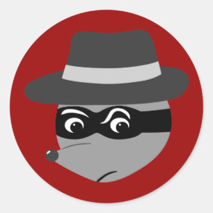 Racoon Mobster Classic Round Sticker