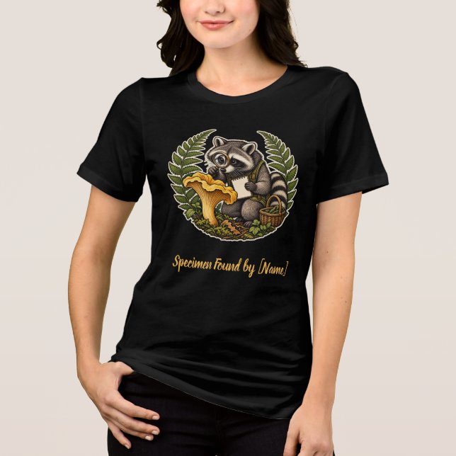 Racoon Mushroom Forest Field Study Tri-Blend Shirt (Front)