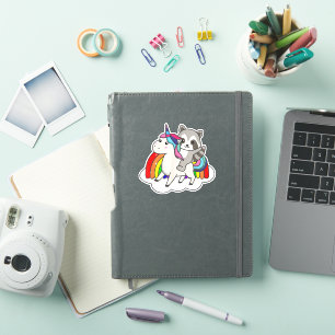Racoon On Unicorn Rainbow Animals Sweet Unicorns