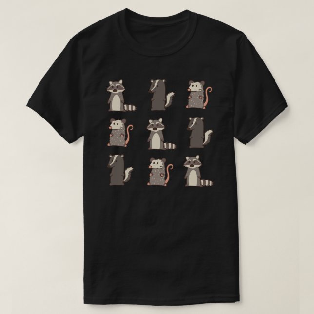 racoon, opossum &amp; skunk woodland friends 2 St T-Shirt (Design Front)