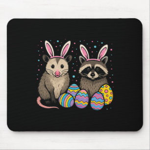 Racoon Opossum Easter Mouse Pad