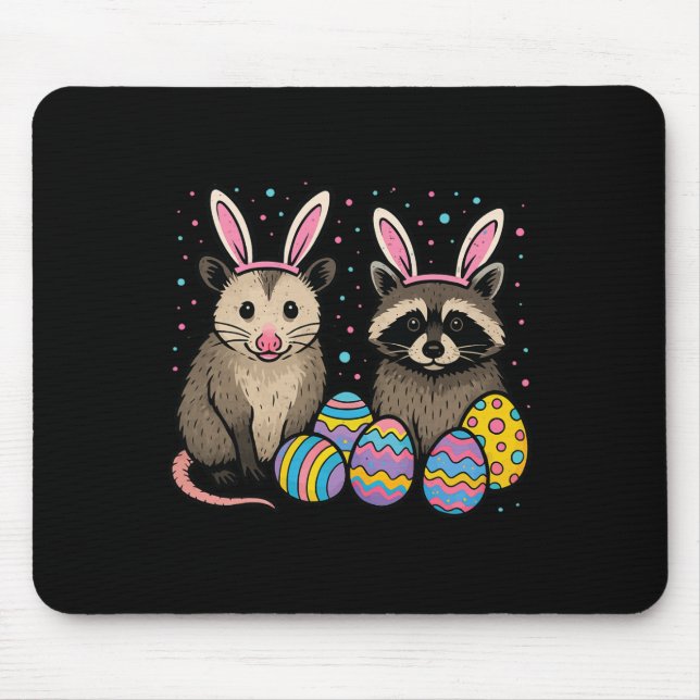 Racoon Opossum Easter  Mouse Pad (Front)