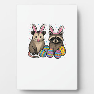 Racoon Opossum Easter T-Shirt_1 Plaque