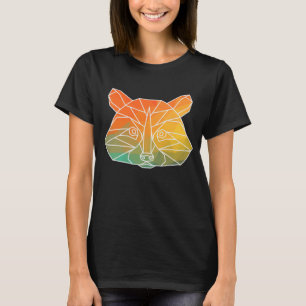 Racoon Outline Polygons Watercolor Silhouette T-Shirt