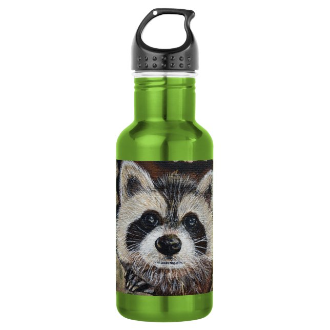 Racoon Painting 532 Ml Water Bottle (Front)