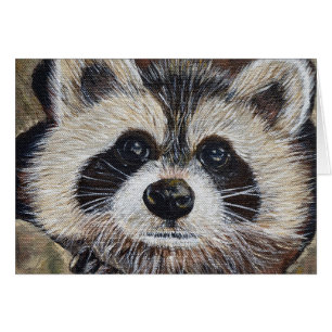 Racoon Painting Greeting Card