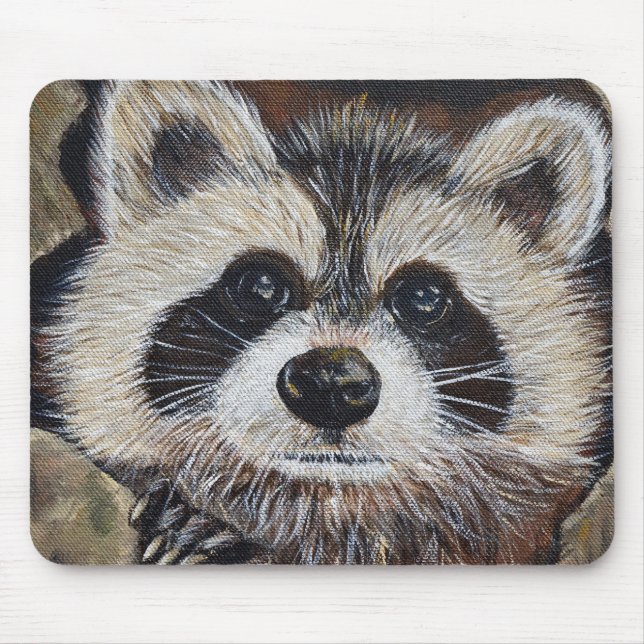 Racoon Painting Mouse Pad (Front)