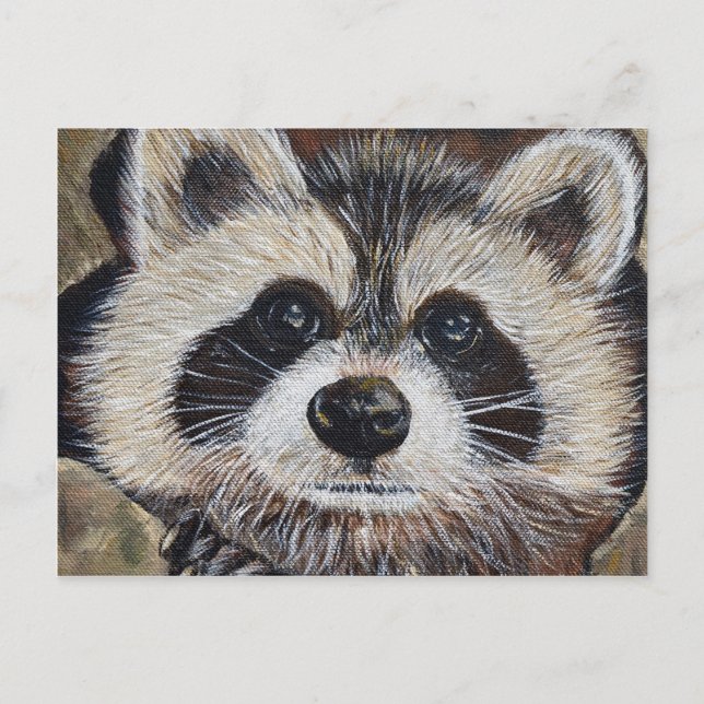 Racoon Painting Postcard (Front)