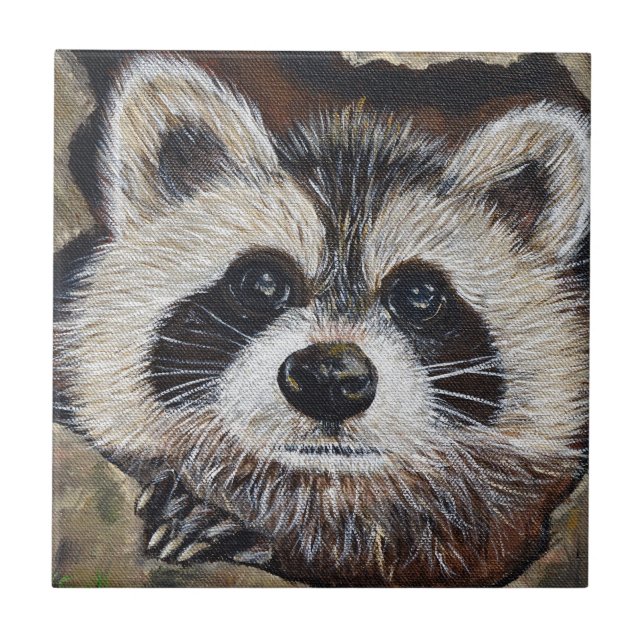 Racoon Painting Tile (Front)