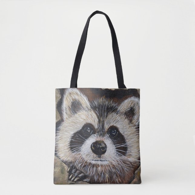 Racoon Painting Tote Bag (Front)