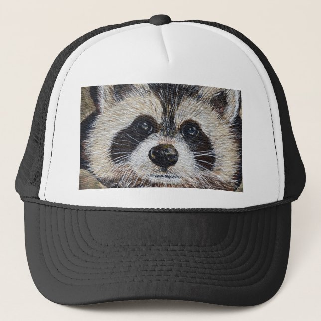 Racoon Painting Trucker Hat (Front)