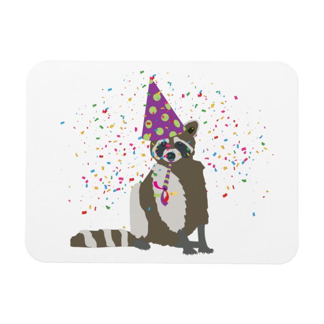 Racoon Party Animal Magnet (Horizontal)