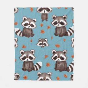 Racoon party fleece blanket