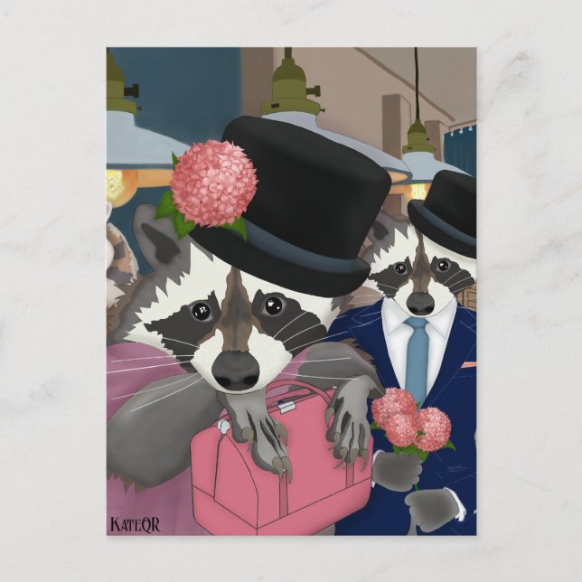 Racoon party. postcard (Front)