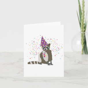 Racoon Partying - Animals Having a Party Card