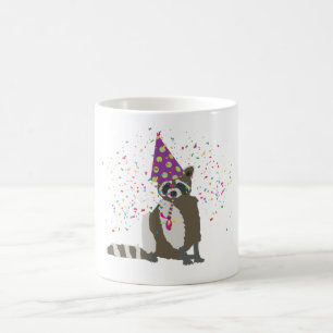 Racoon Partying - Animals Having a Party Coffee Mug