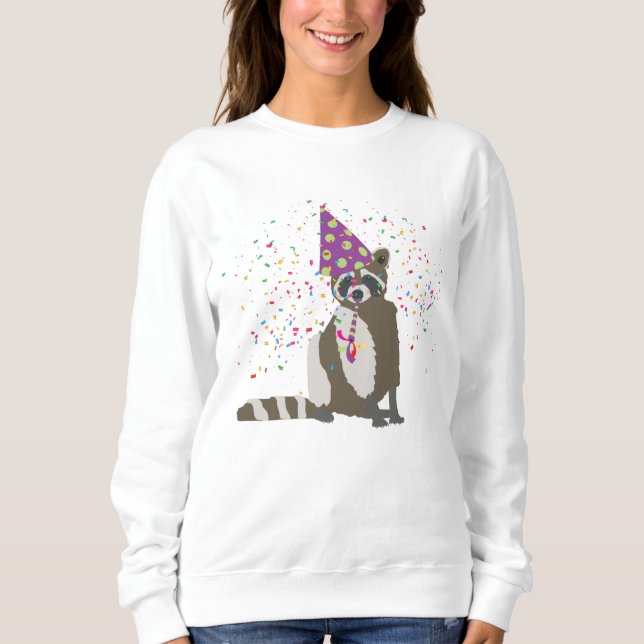 Racoon Partying - Animals Having a Party Sweatshirt (Front)