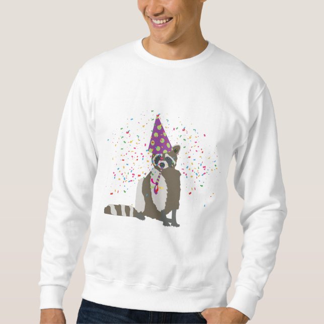 Racoon Partying - Animals Having a Party Sweatshirt (Front)