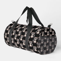 Racoon Pattern Design Black