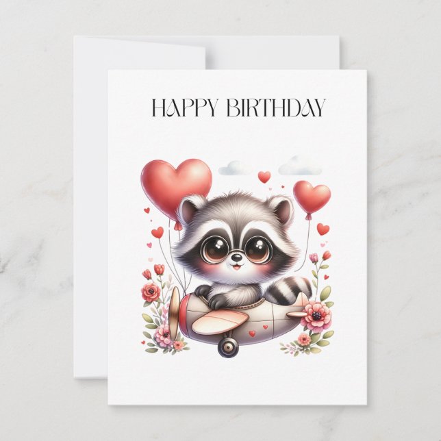 Racoon Pilot Birthday (Front)