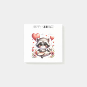 Racoon Pilot Birthday Post-it Notes