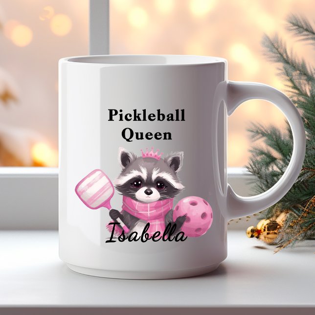 Racoon Pink Pickleball Queen Mug (Creator Uploaded)