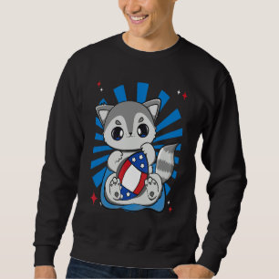 Racoon Playing Football For Coach Quaterback And L Sweatshirt